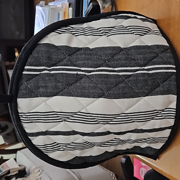 Black And White Striped Tea Cozy Black Trim - Picture 2 of 2